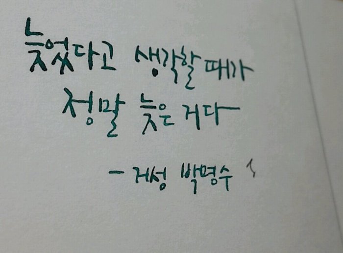 늦었다고 생각할 때가 정말 늦은 거다 박명수 명언 거성