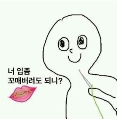 너 입좀 꼬매버려도 되니 닥쳐 그만해