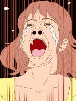 울음 여자 눈물 소리 아니야 분노 울분 콧구멍 만화 분노 슬픔 입벌리고 우는 눈물흘리는 코구멍