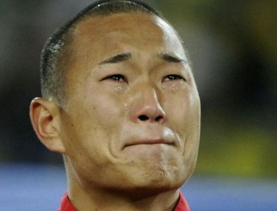 오열눈물짤 정대세 우는 모습 축구 경기 오열