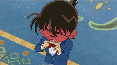 부끄러운 코난 얼굴 빨개진