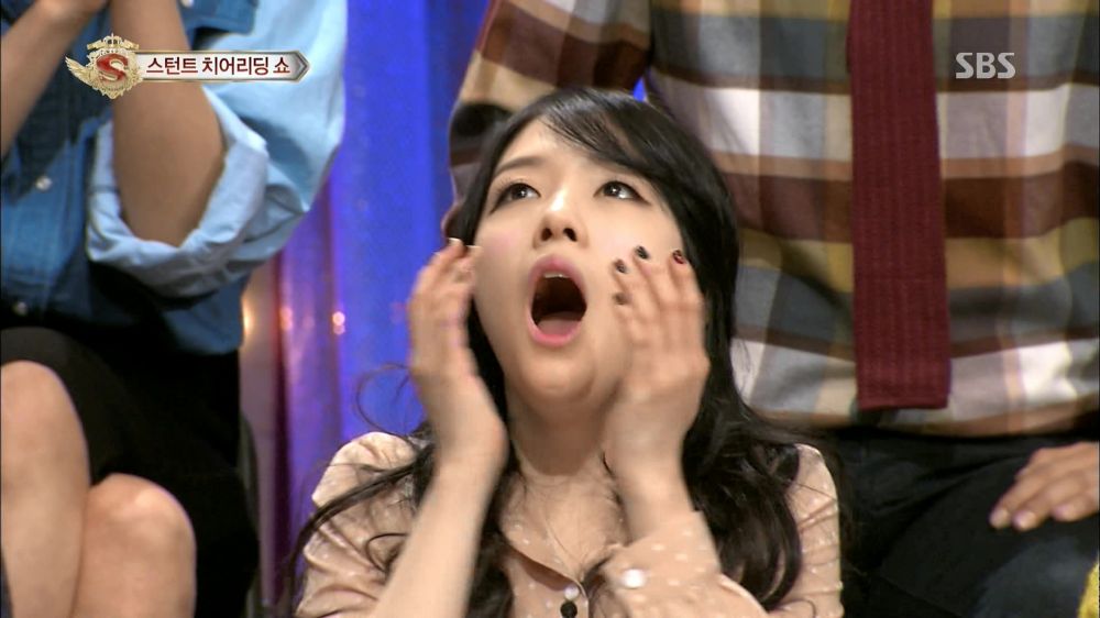 민아 놀람 깜놀 입벌리고 놀라는 모습 리액션 방송