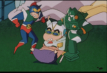 짱구 신노스케 액션가면 건담로봇 부리부리몬 다굴