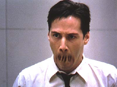 닥쳐 입닫아 그만 여기까지 메트릭스 입이 붙는 장면 말을 못하는