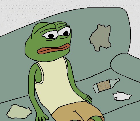 안습 소파 개구리 표정 술병 슬픈 시무룩 암울