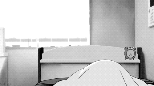 졸료 만화 애니 졸려 귀여운 알람 시계 잠에서 일어나는 아침 피곤 더자고싶어 침대