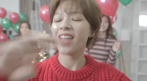 트와이스 귀여운 정연 아니 아냐 심쿵 풍선 걸그룹 연예인 여자 브이