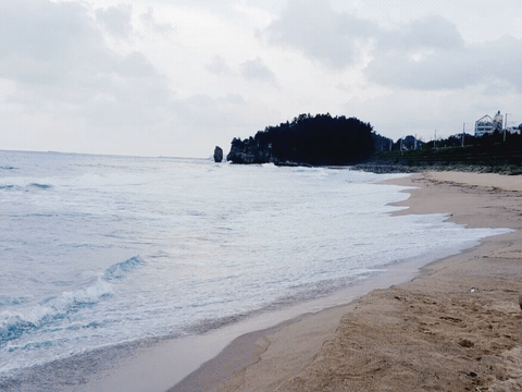 파도 해변 모래 바다 해변가 분위기 해수욕