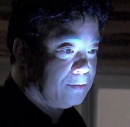 백주부 불빛 백종원 후레쉬 손전등 켠모습 놀람 놀래킬때 얼굴