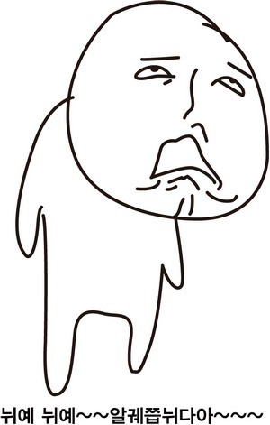 뉘예 알퀘쯥뉘다아 뉘예뉘예 네네 알겠습니다 아네 그렇군요 비아냥 비꼬는 표정