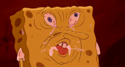 좌절 멘붕 스펀지밥 거품 침 게거품 눈물