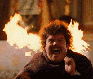 아아아아 뒤에 불이 붙었어 뛰어 도망쳐 놀람 꽁지빠지게 도망 불났어