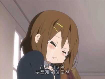 눈물 만화 애니 슬픔 슬픈 안습 한껏 기대만 부풀게 해놓고선 실망