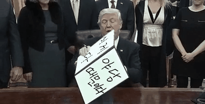 트럼프 미국 대통령 움짤 야당때문이다 이게 다 야당 때문이다 정치 새누리 자유당 바른 패러디