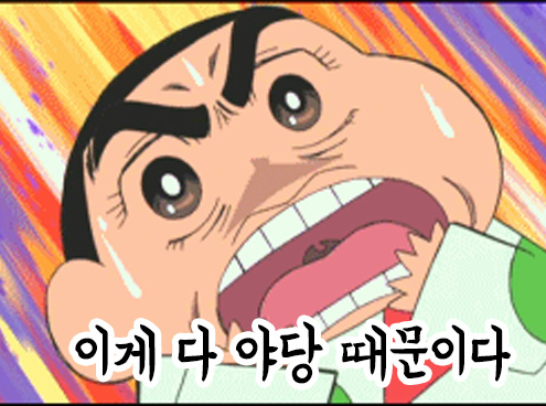 짱구 놀라는 표정 야당때문이다 이게 다 야당 때문이다 정치 새누리 자유당 바른정당 쓰레기 패러디