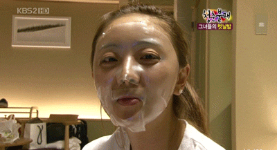 청춘불패 나르샤 마스크팩 움짤 콧바랑 들석들석 웃긴 현웃