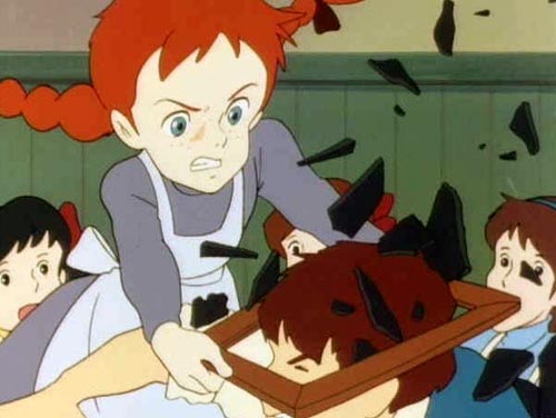 빨강머리앤 빨강머리 응징 때리는 박살 분노 화남 열받아 짜증 닥쳐