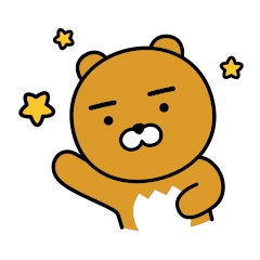 카카오톡 카카오프렌즈 kakao friends 움짤 라이언 별 축하