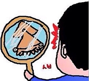 거울 오징어 짱구 못생김 만화 내얼굴 니얼굴