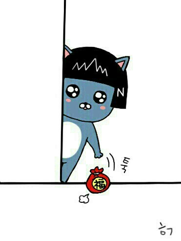 카카오 프렌즈 이모티콘 복주머니 새해 복 던지고 시크 복받으세요 신년 인사 새해짤