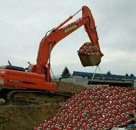 새해 인사 복주머니 포크레인 굴삭기 한삽 크게 복받으세요 신년 복 새해짤