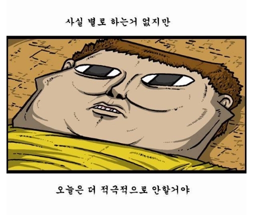 웹툰 귀차니즘 귀찮아 오늘은 적극적으로 아무것도 안할거야 누워있는 누워서 마음의소리