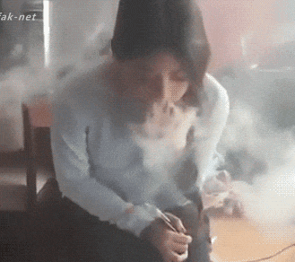 물담배 도넛 연기 도너츠 만들기 담배연기 담배녀