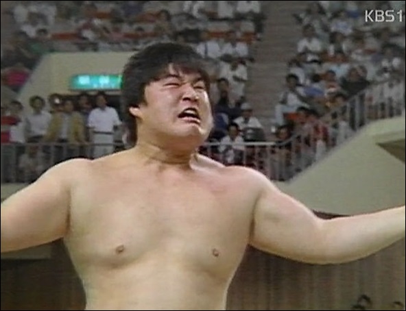 강호동 씨름 승리 전성기 천하장사 표효 소리 함성
