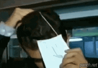 신개념 마스크 착용법 멍청 바보