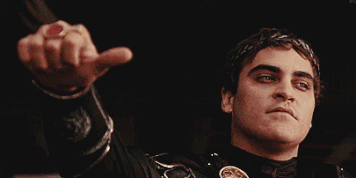 비추 비추천 엄지 아래로 황제 로마 재미없어 닥쳐 그만 죽여