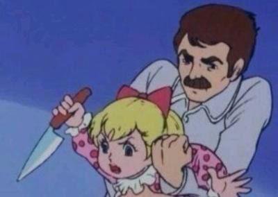 여자 아이 식칼 말리는 아빠 남자 일루와 화남 열받아 화난