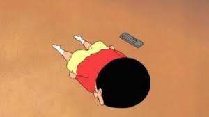 짱구 신짱구 방바닦 딩굴 심심 심심해 TV리모컨 방에서 집콕