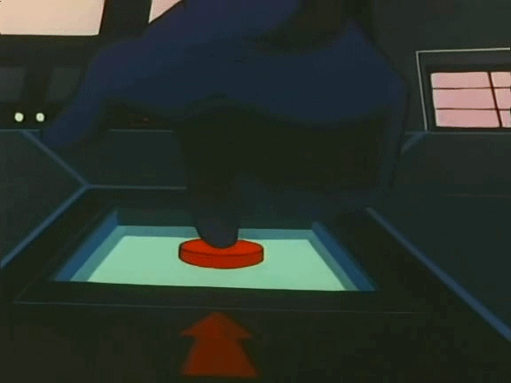 빨간 버튼 누르는 손가락 발사