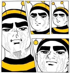 눈물 안습 만화 꿀벌 남자 슬픔 병맛 줄줄 눈물흘리는