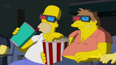 팝콘 구경 시건 불구경 싸움 싸움구경 기대 팝콘각 두근 두근두근 심슨