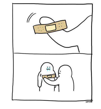 상처 치료 밴드 마음 훈훈 감동