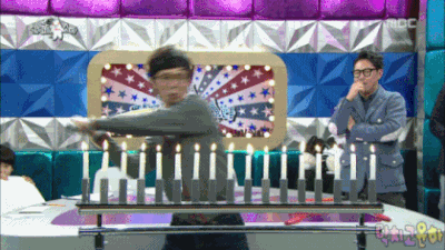 촛불 끄기 야구 방망이 한방 라디오스타 김국진 전설 박력 파워 풀스윙