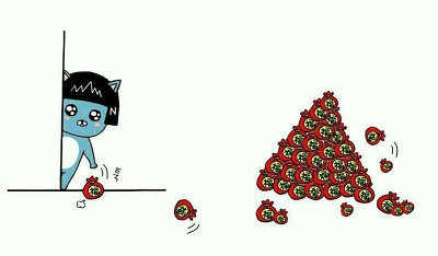 새해 인사 복 복받아 퍼담 카카오 프렌즈 이모티콘 복주머니