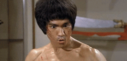 이소룡 분노 발차기 하이킥 가드 아뵤 눈빛