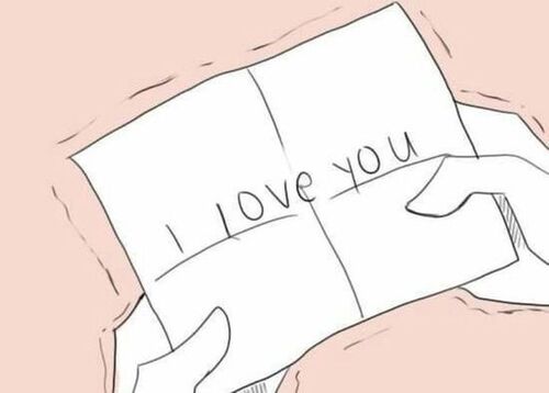 고백 사랑 사랑해 부들부들 쪽지  love you 마음