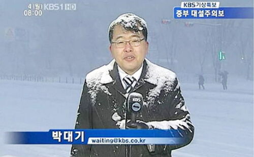 박대기 기자 waiting 대설 눈 눈내리는 KBS 대설주의보