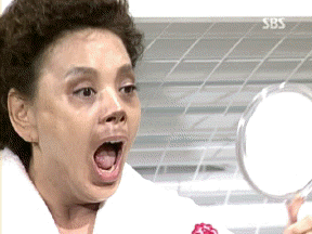 김수미 놀라는 화들짝 우와 입벌리면서 깜작