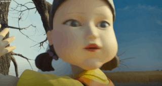 오징어 게임 오징어게임 무궁화 꽃이 피었습니다 인형 눈동자 눈깔 돌리는 카메라 squid game