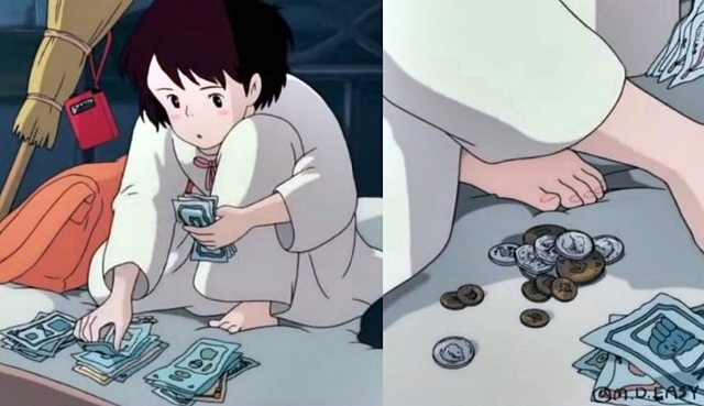 코인 주식 수익 물타기 자본 금액 돈 마녀 배달부 키키 돈세는