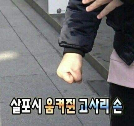 살포시 움켜쥔 고사리손 주먹 분노 부들