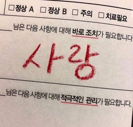 사랑 메모 바로조치 적극적인 관리