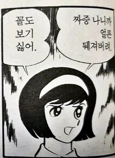 꼴도보기싫어 꺼져 닥쳐 짜증나 얼른 뒈져버려