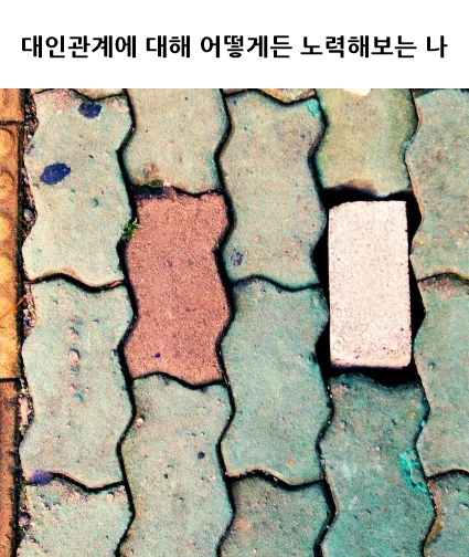 대인관계에 대해 어떻게든 노력해보는 나 보도블럭 불편