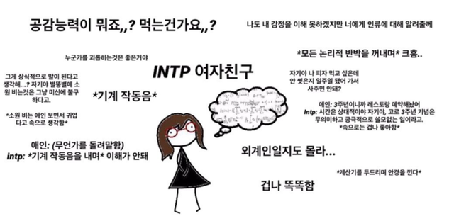 INTP MBTI 성격 유형 취향 mbti짤 mbti짤방 mbti타입