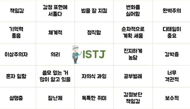 ISTJ MBTI 성격 유형 취향 mbti짤 mbti짤방 mbti타입
